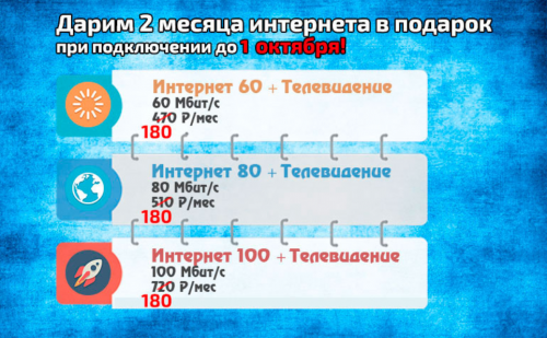 Два месяца интернета в подарок!